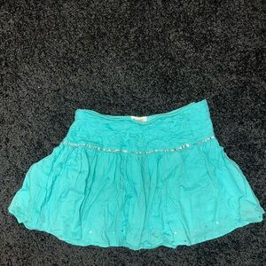Limited Too Aqua Mini Skirt with Embellishments